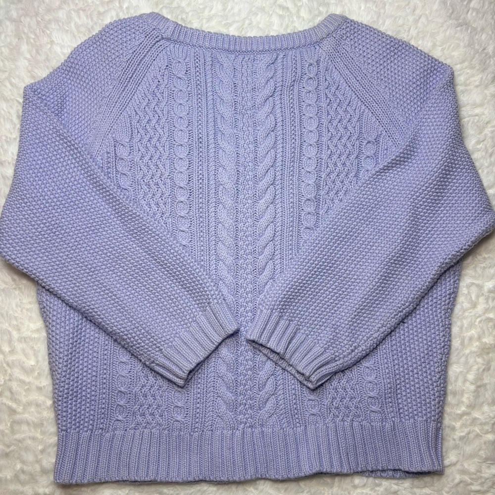 J. Crew Light Purple Cable Knit Women's Sweater - Picture 2 of 2